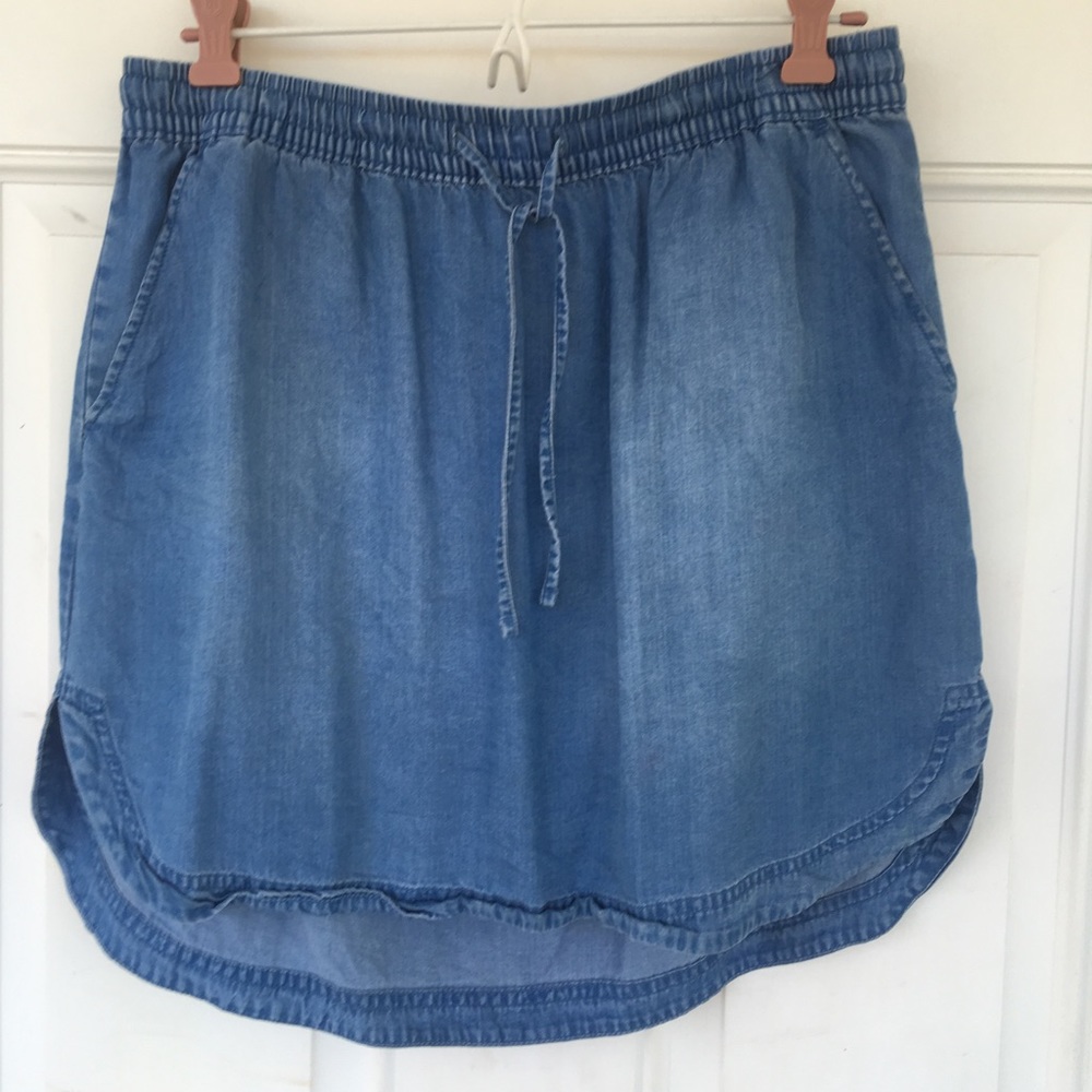 Faux blue jean skirt